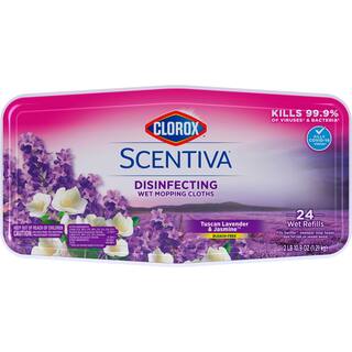 CLOROX SCENTIVA Scentiva Tuscan Lavender and Jasmine Scent Bleach Free Disinfecting Wet Mop Pad Refills (24-Count) 4460032033