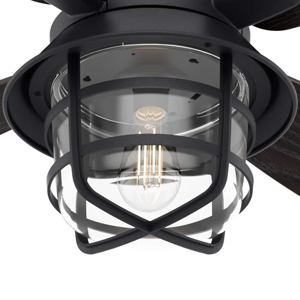 Hunter Port Royale 52 in LED IndoorOutdoor Natural Iron Ceiling Fan with Light and Remote