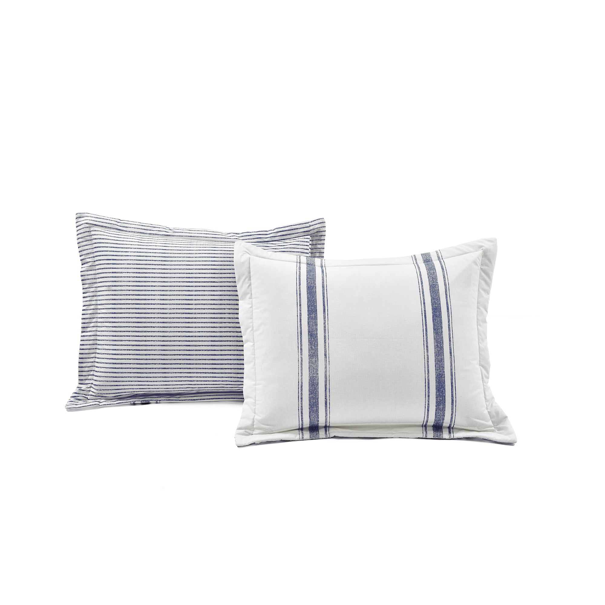 Farmhouse Stripe Cotton Reversible Comforter Set