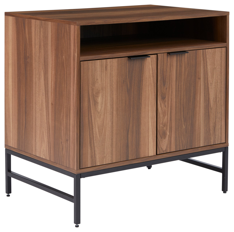 Walnut 2 Door Printer Cabinet 32x22x31   Industrial   Accent Chests And Cabinets   by Unique Furniture  Houzz