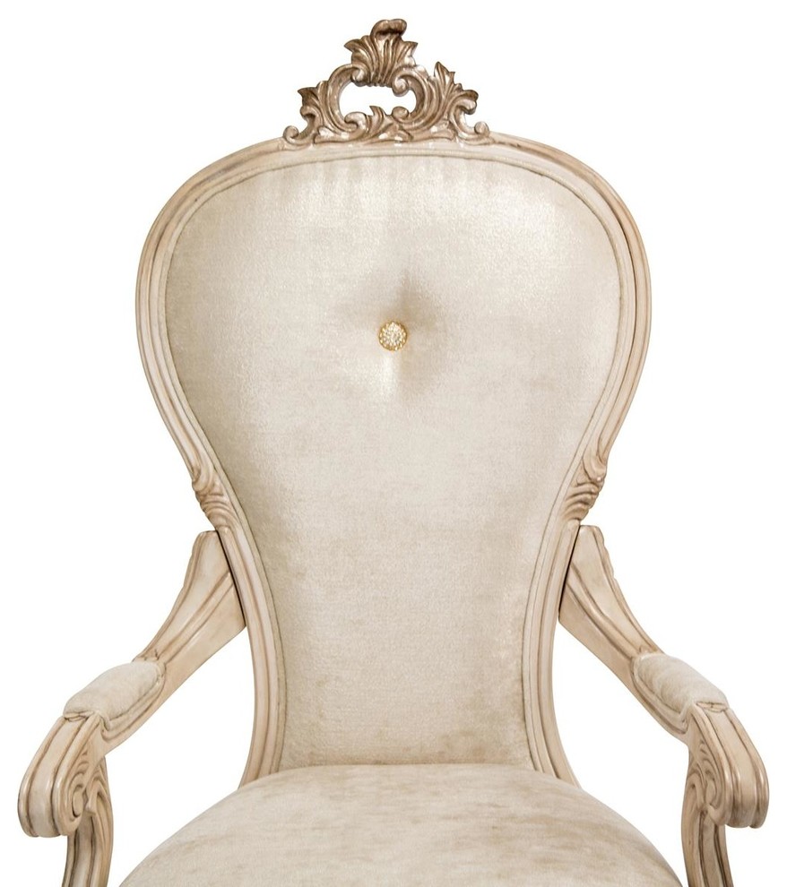 Aico Platine de Royale Arm Chair  Champagne  Set of 2 09004 201   Victorian   Dining Chairs   by Emma Mason  Houzz