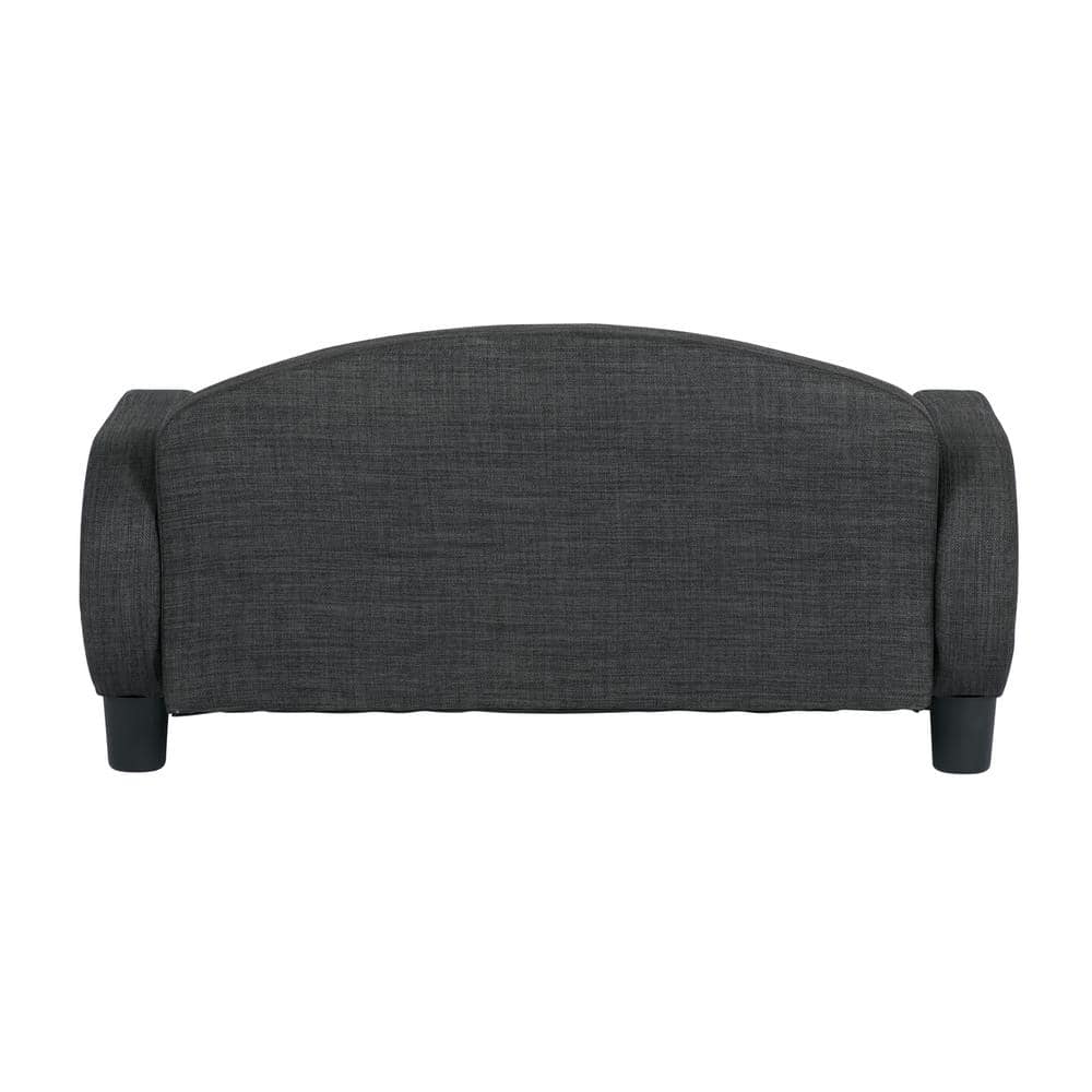 Paws & Purrs 31.5 in. Modern Pet Sofa for Small to Medium Dog or Cat in Dark Gray Finish with Removable/Washable Mattress Bed 61013