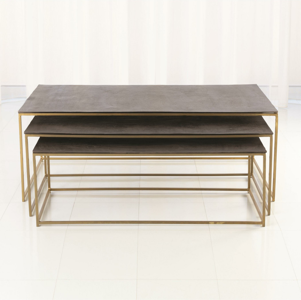 Sandcasted Nesting Cocktail Tables   Contemporary   Coffee Table Sets   by HedgeApple  Houzz