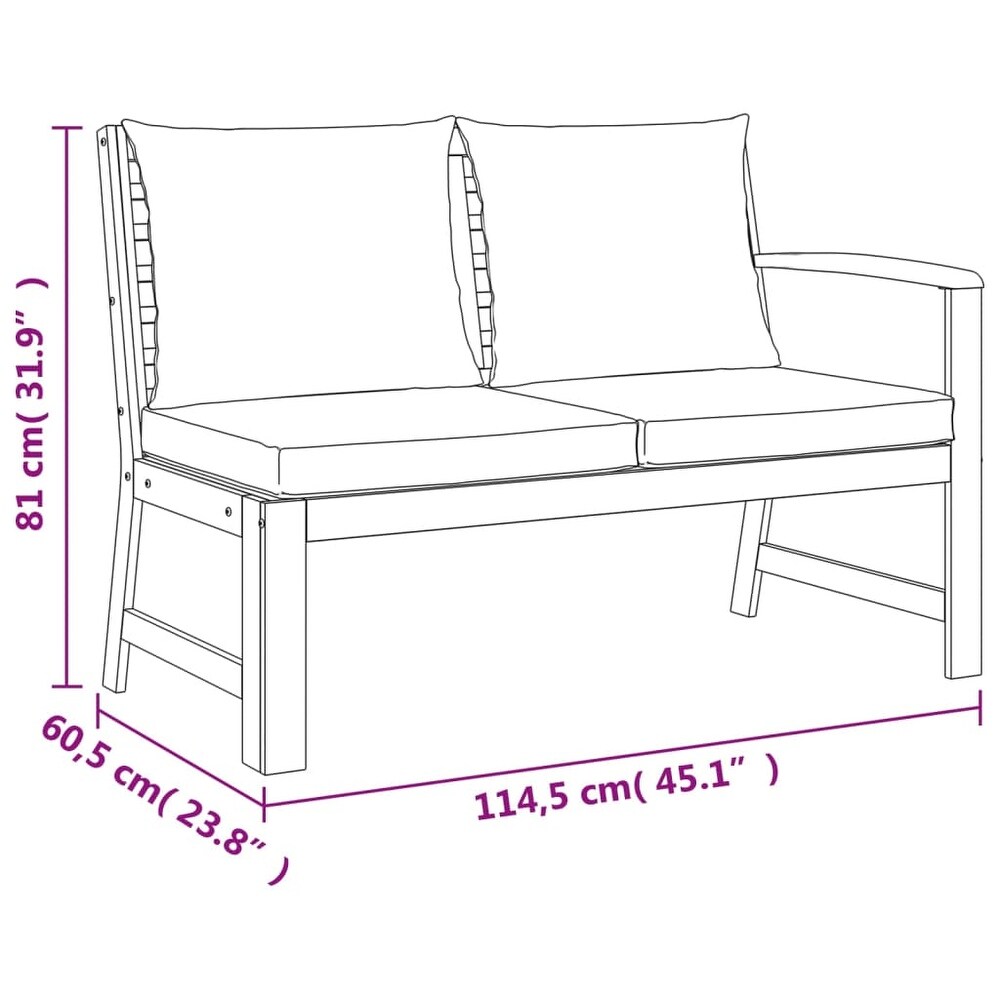 vidaXL 4/5/6/7/9/11 Piece Patio Dining Set with Cushions Solid Wood Acacia