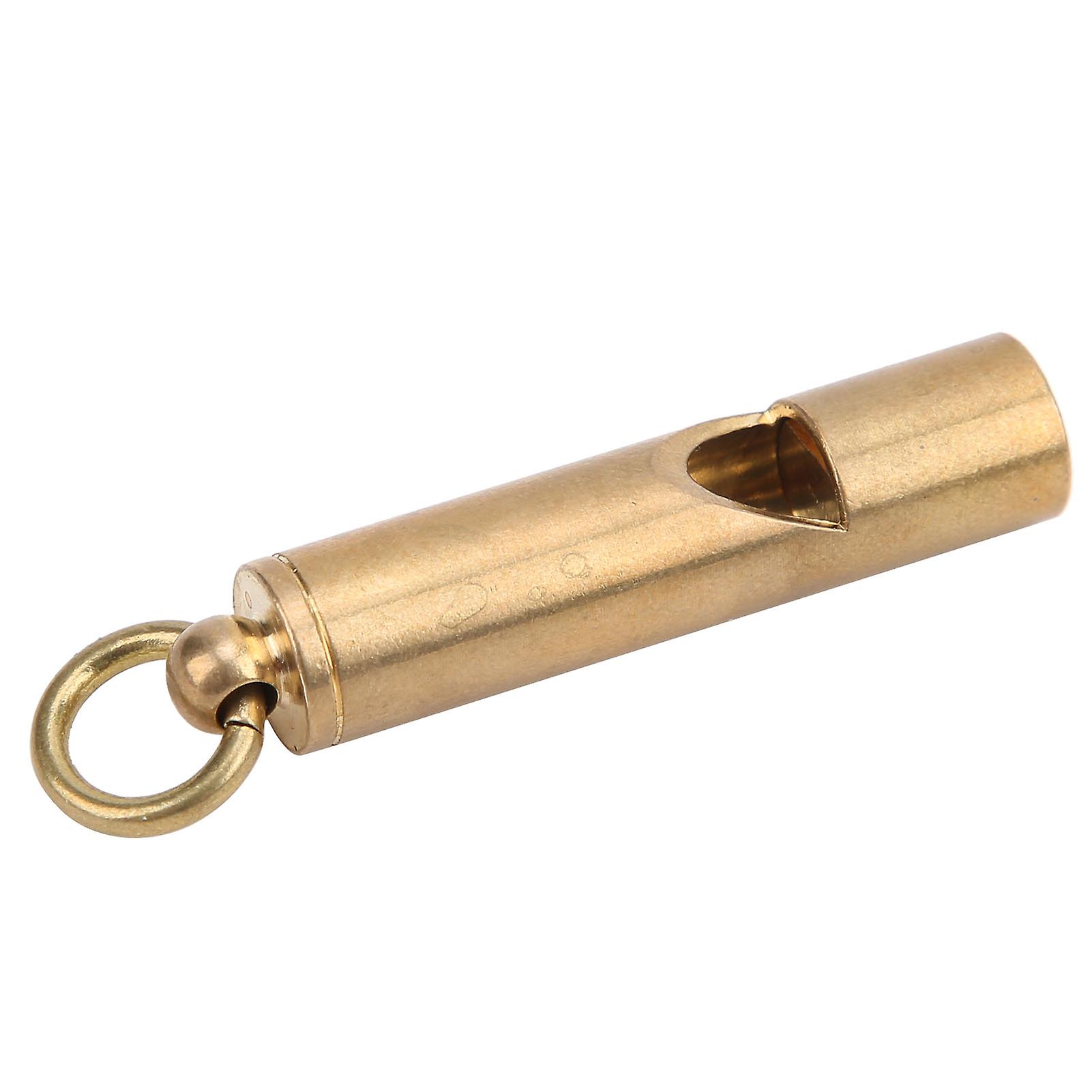 Survival Whistle With Keychain Brass High Decibel Emergency Whistle For Outdoor Camping