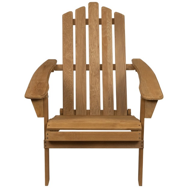 Natural Stained Classic Folding Wood Adirondack Chair