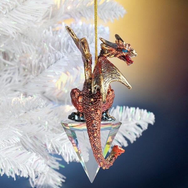 Design Toscano Diamond Dragon 2019 Gothic Holiday Ornament: Set of Three