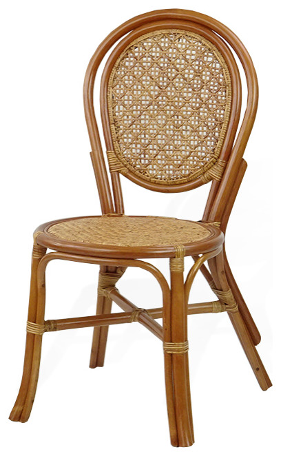 Denver Dining Rattan Wicker Armless Side Chair w/Cream Cushion  Handmade   Tropical   Dining Chairs   by RattanUSA  Houzz