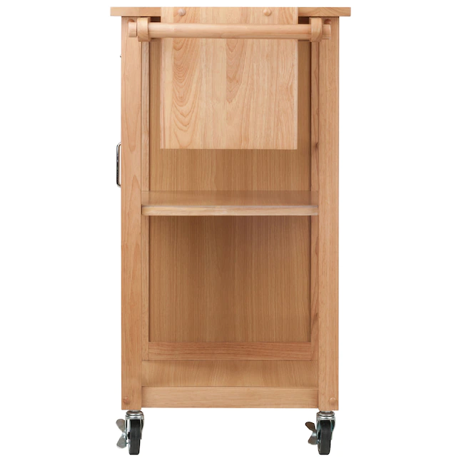 Winsome Wood 89443 Wood Base with Wood Top Rolling Kitchen Cart (18.98-in x 42.52-in x 35.63-in)