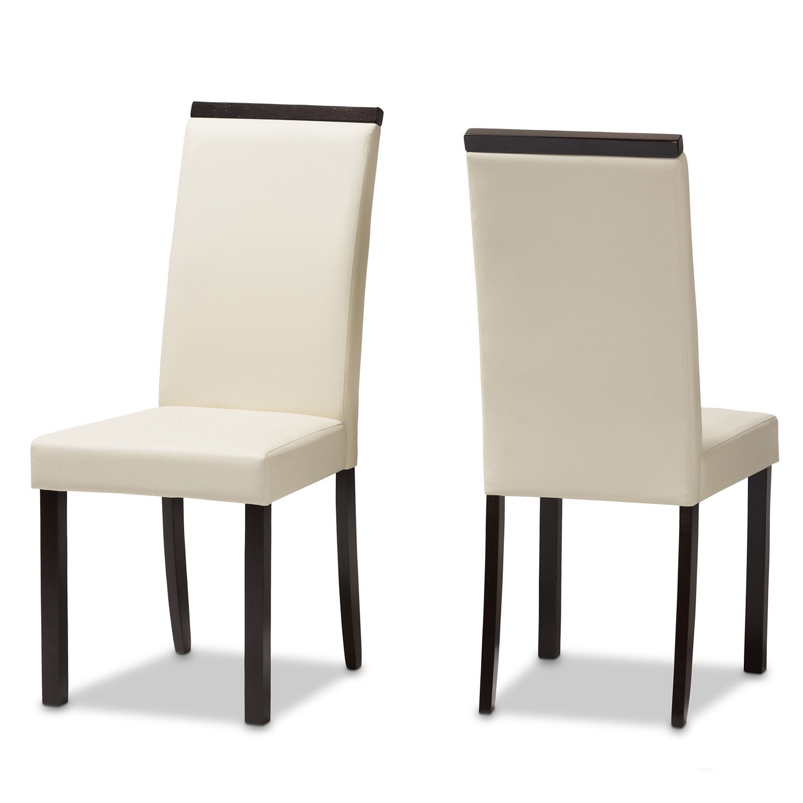 Baxton Studio Daveney Faux Leather Upholstered Dining Side Chair - Set of 2