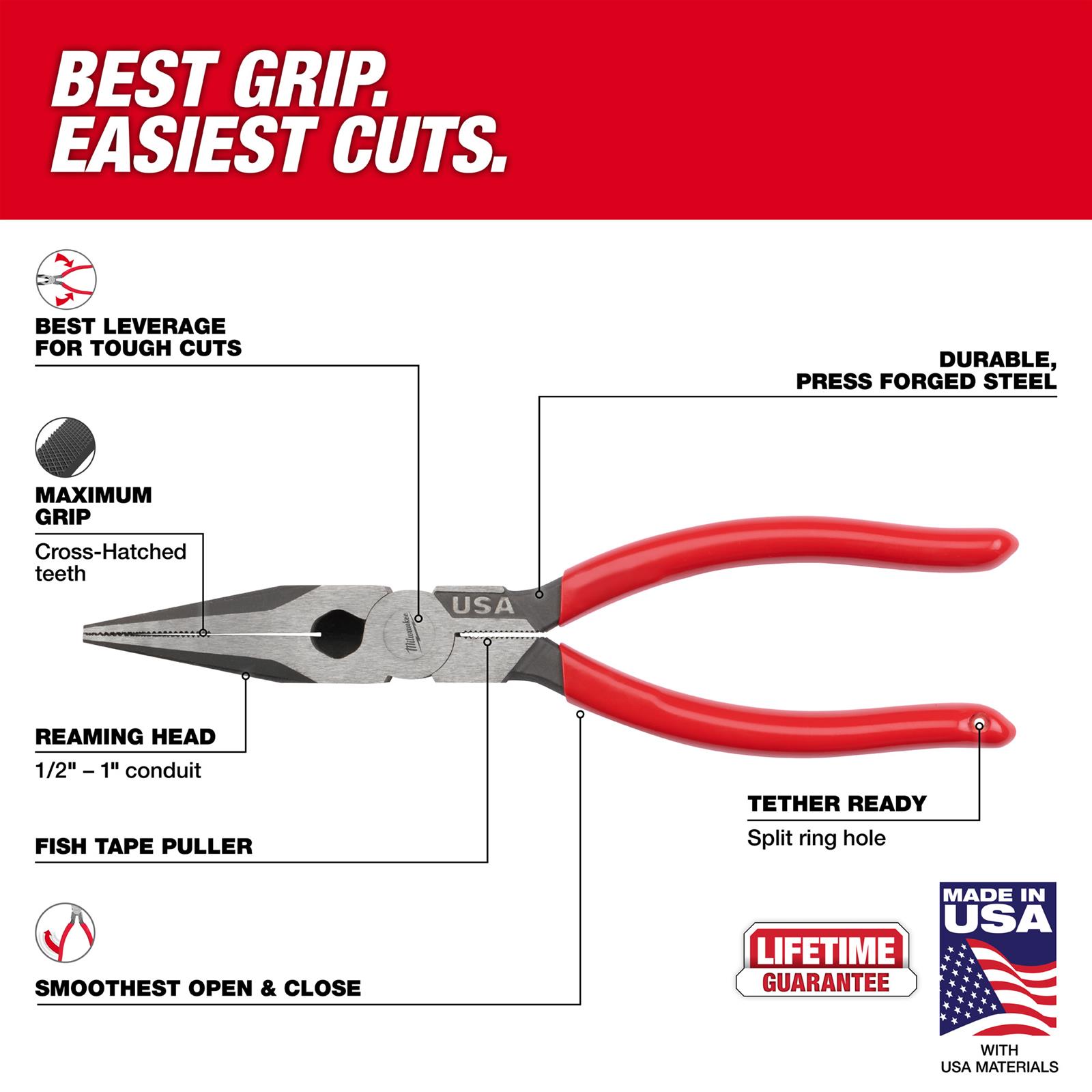 Milwaukee Tool MT505 Milwaukee Long Nose Pliers