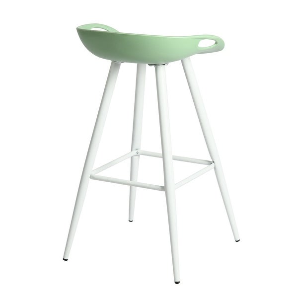 Mordern Barstool with Metal Legs GreenandWhite