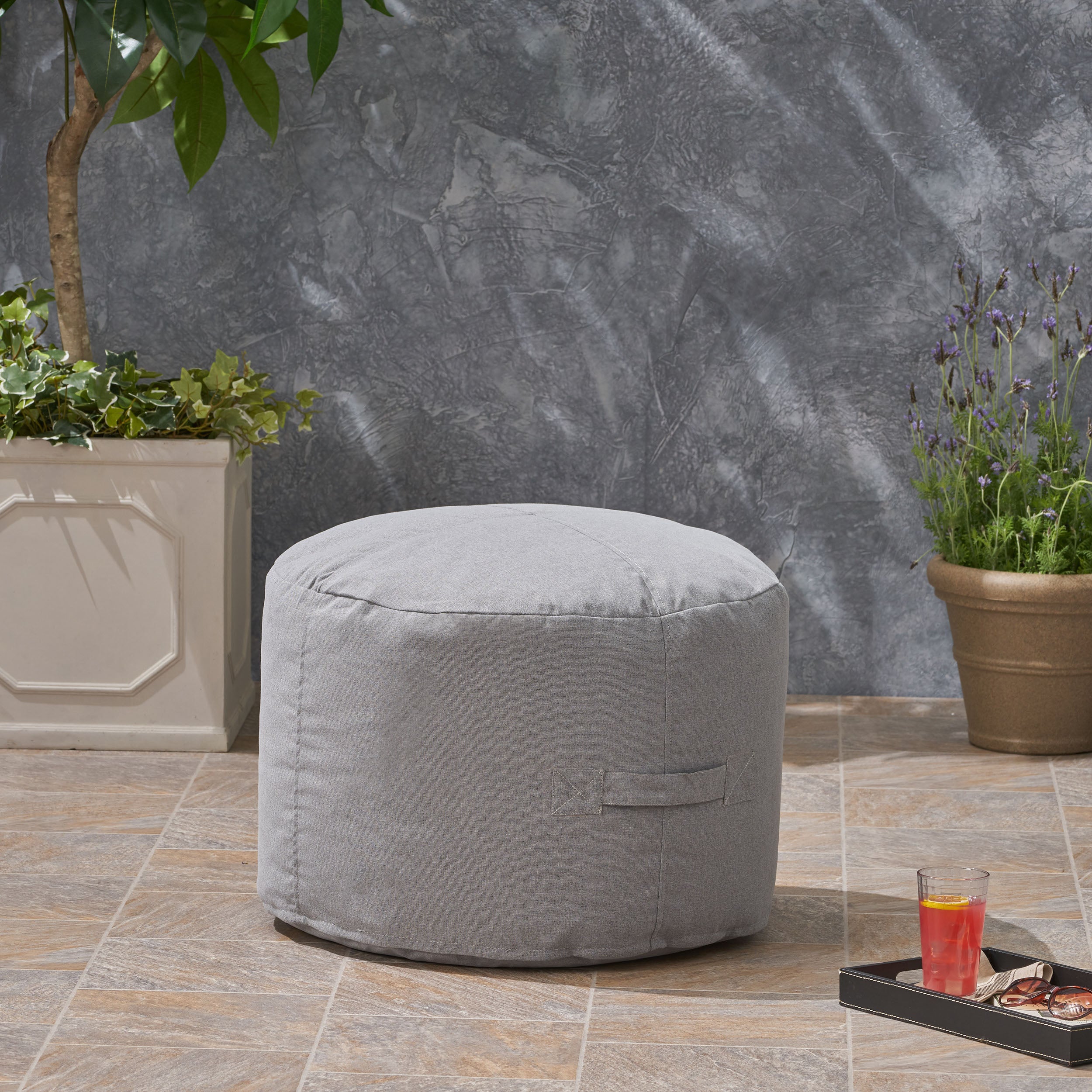 Riley Cay Outdoor Water Resistant 2 Ottoman Pouf