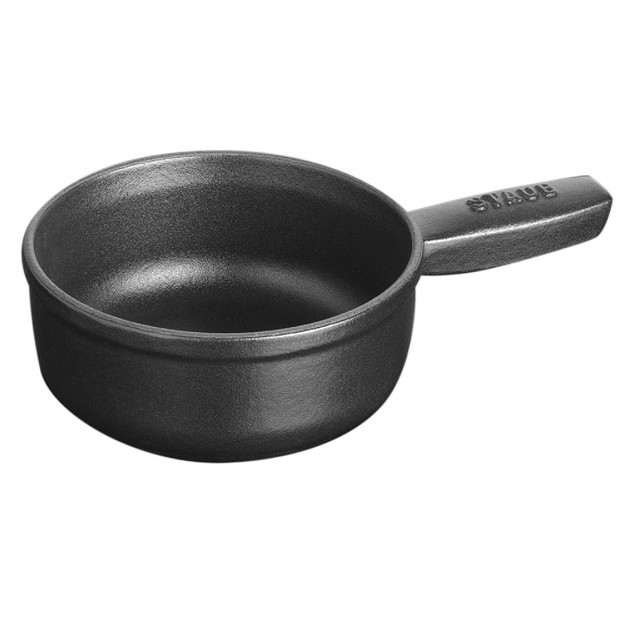 Staub Cast Iron 12 oz Mini Cheese Fondue Pot Matte Black