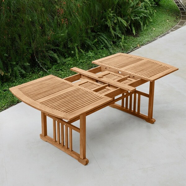 Cambridge Casual Chignik 7piece Teak Patio Extendable Dining Set