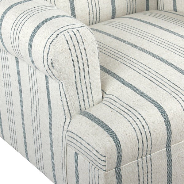 HomePop Emerson Rolled Arm Accent Chair - Blue Calypso Stripe