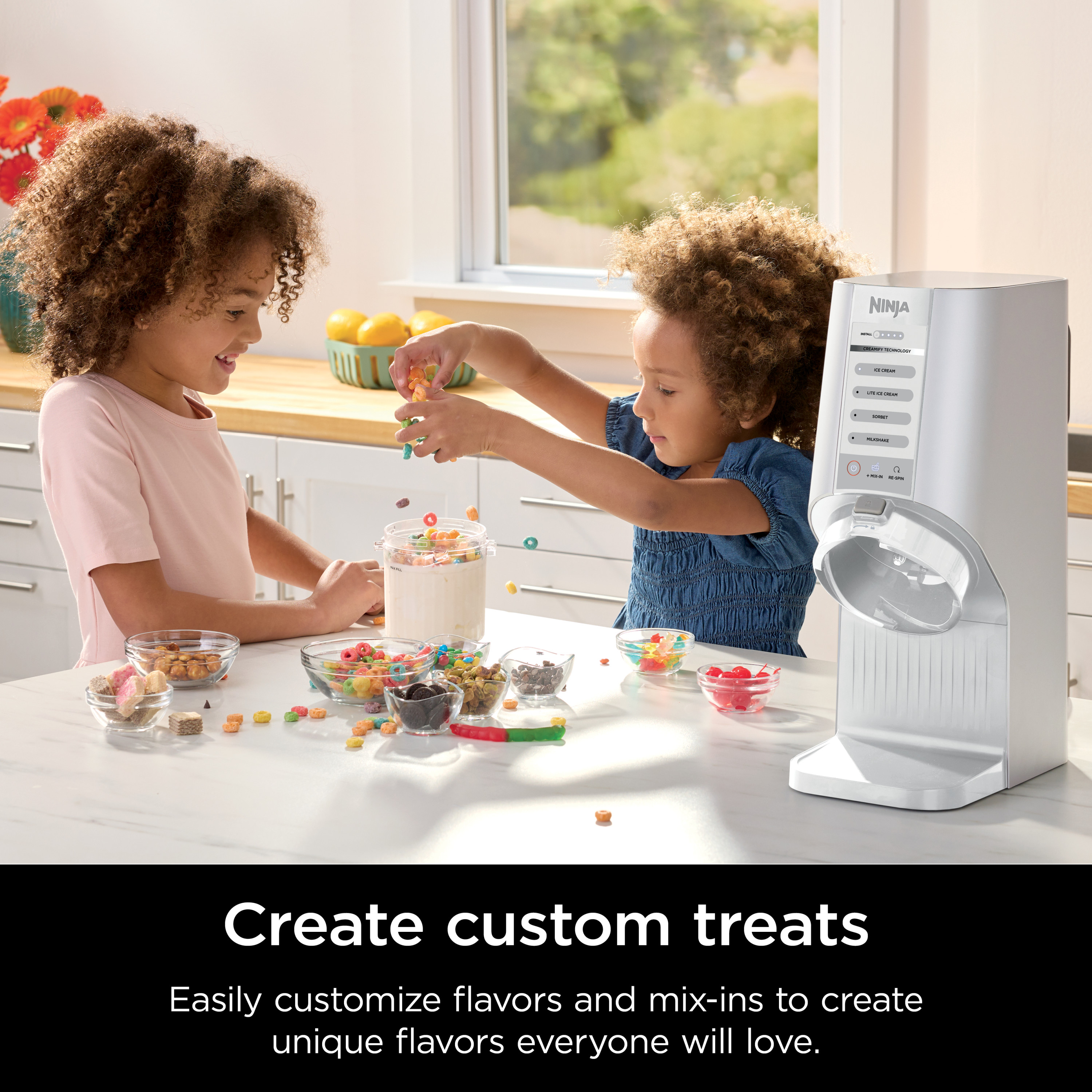 Ninja CREAMi Breeze Ice Cream Maker and Frozen Treat Maker with 5 One-Touch Programs - White， NC100