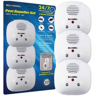 Bell + Howell Ultra-Sonic Pest Repeller with AC Outlet and Night Light (3-Pack) 50105