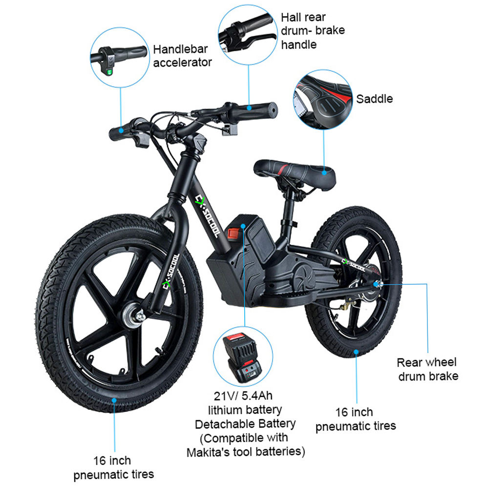 3 Years and Up IPX4 Waterproof BMX Balancing Riding Toy E Bicycle Cycle E bicycle Ebike E bike Kid Kid's Electric Balance Bike