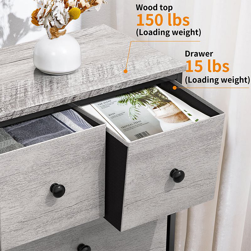 REAHOME 9 Drawer Steel Frame Bedroom Storage Organizer Chest Dresser， Dark Taupe