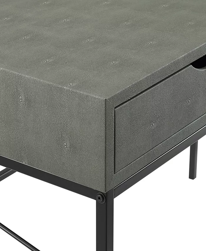 Walker Edison Faux Shagreen 2 Drawer Desk