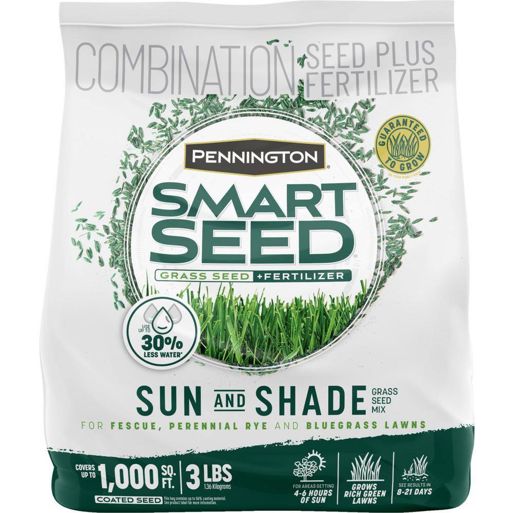 Pennington Smart Seed 3 lbs. Sun and Shade North Grass Seed and Fertilizer 100543718