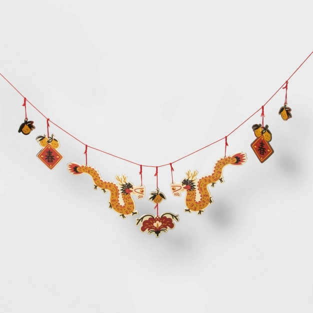 Lunar New Year Yellow Dragons Garland