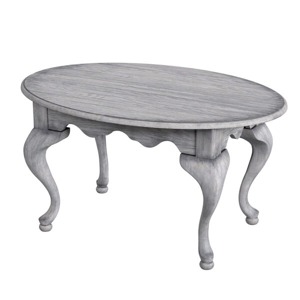 Grace Powder Gray Oval Four-Leg Coffee Table