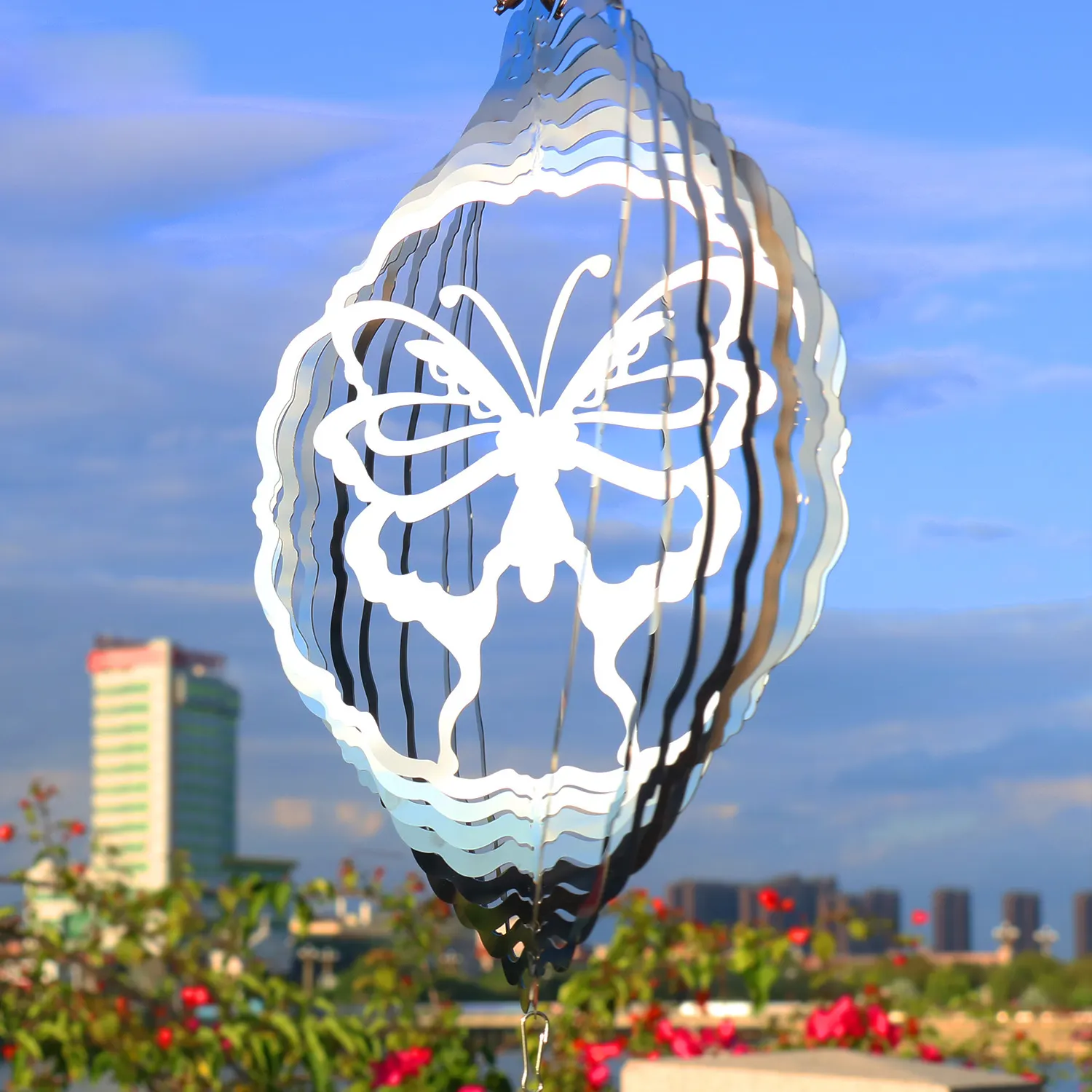 Manufacturers Directly Supply Cross border 3D Wind Wind Chimes New Garden Decoration Butterfly Language Hanging Ornaments