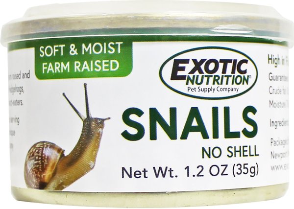 Exotic Nutrition De-Shelled Snails Canned Hedgehog Treats， 1.2-oz can