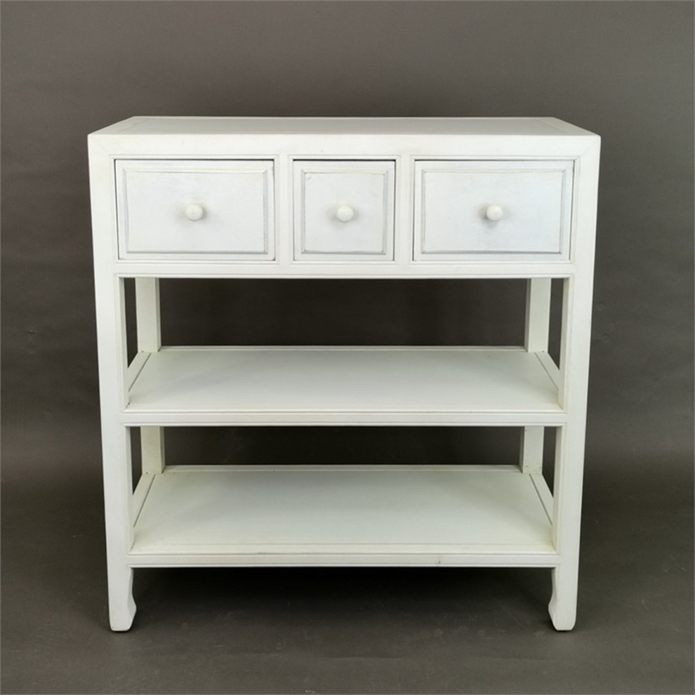 Suchow console table 32Wx14Dx34 quotH white wooden table   Transitional   Console Tables   by Homesquare  Houzz