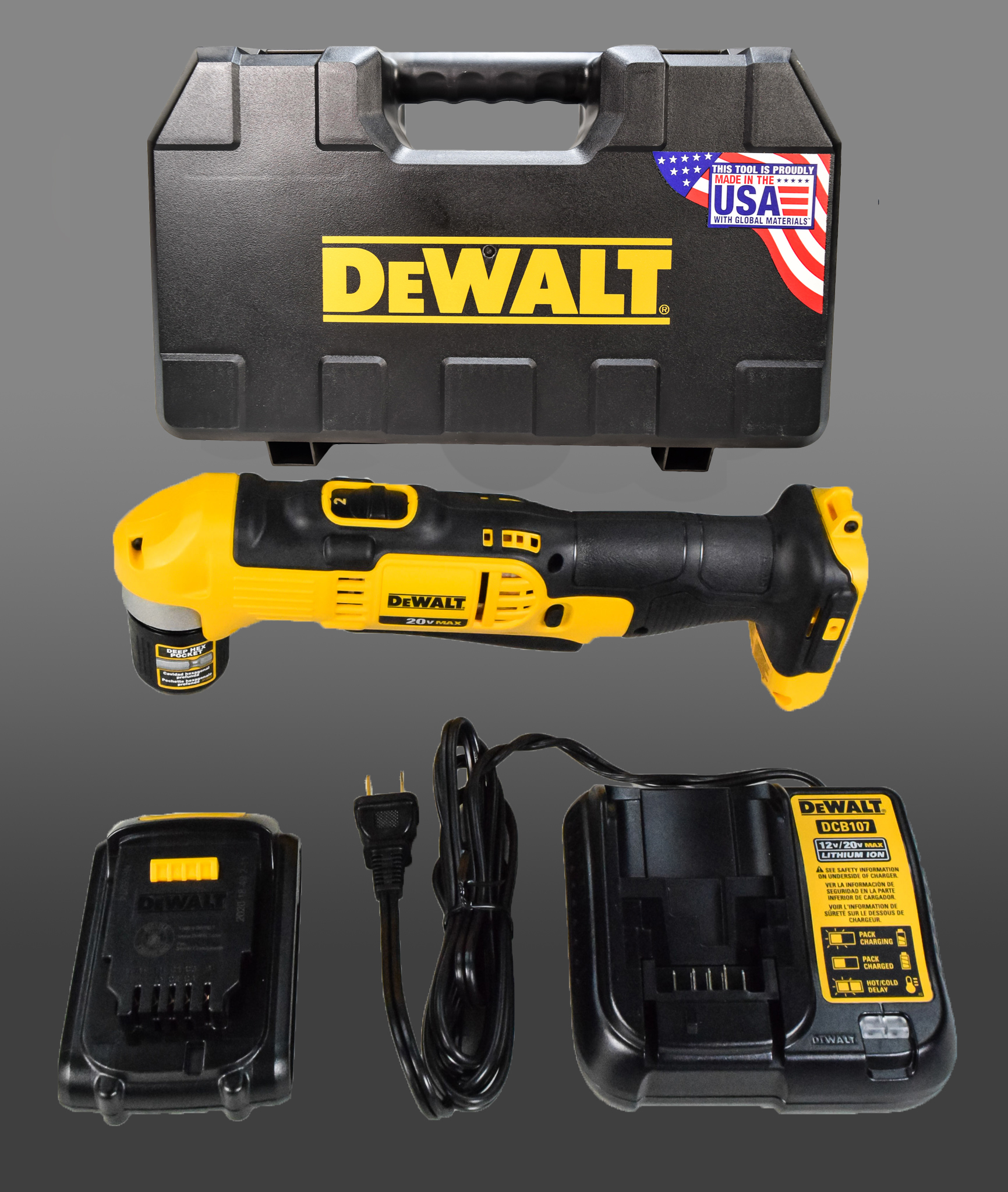 Dewalt DCD740C1 20-Volt MAX Lithium-Ion Compact Right Angle Drill Kit， 1.5 Ah