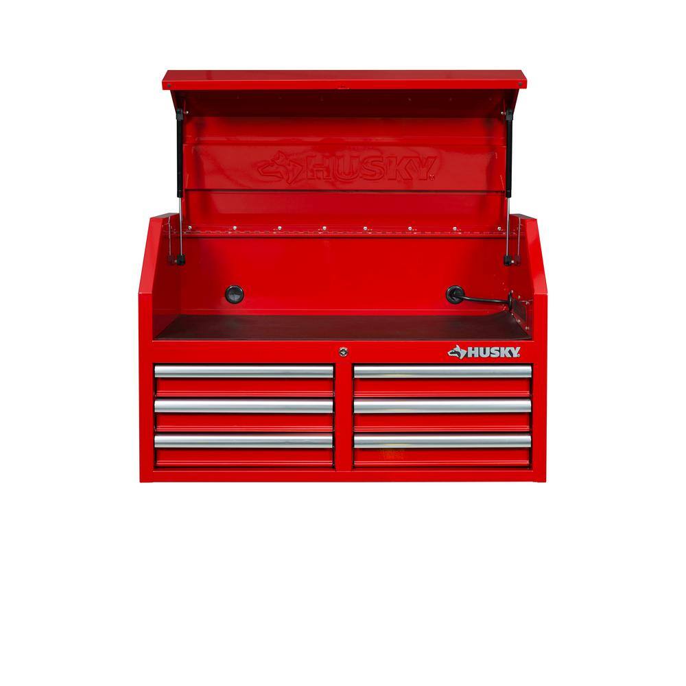 Husky 36 in. W 12-Drawer Gloss Red Combination Tool Chest and Cabinet Combo UACT-H-360121