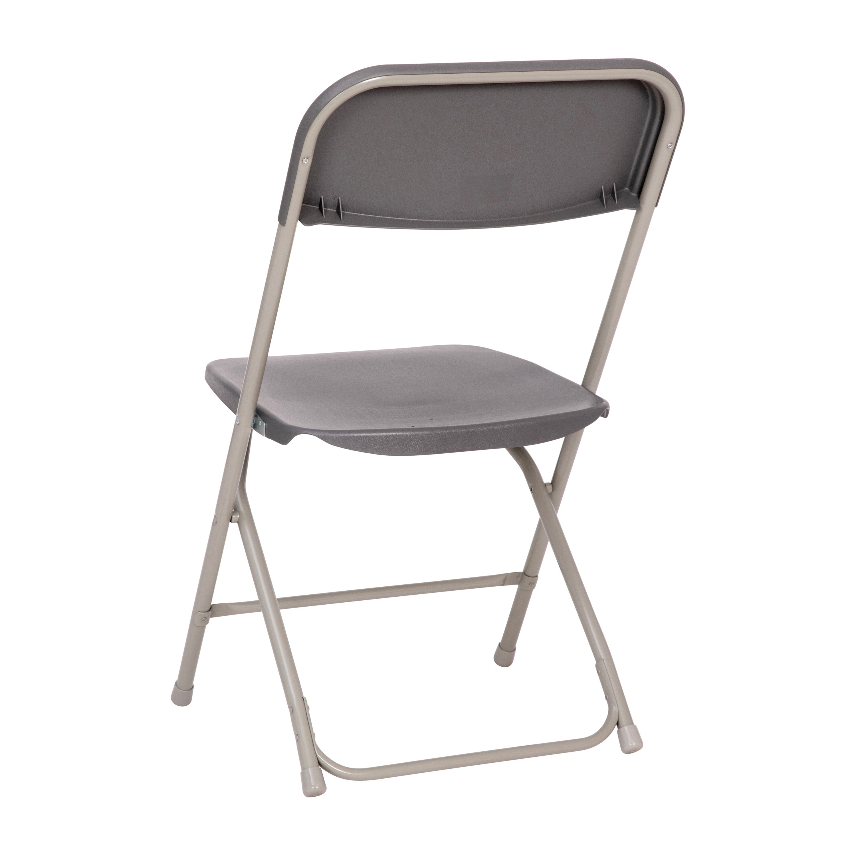 BizChair Big and Tall Commercial Folding Chair - Extra Wide 650LB. Capacity - Durable Plastic - Gray, 4-Pack