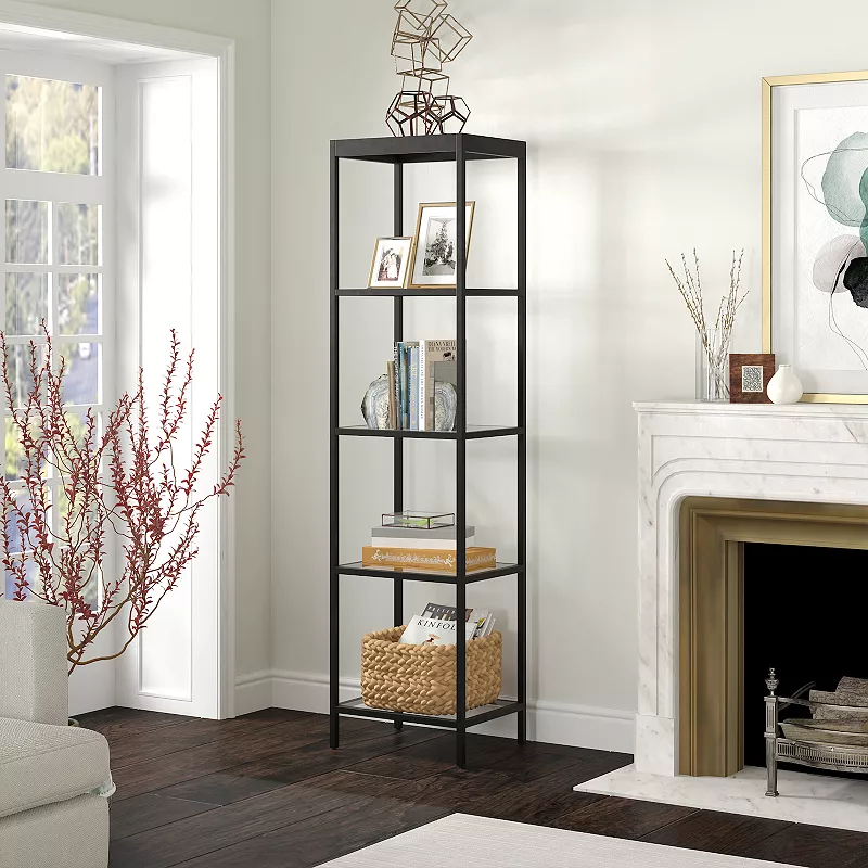 Finley and Sloane Alexis Tall Rectangular 4-Shelf Bookcase