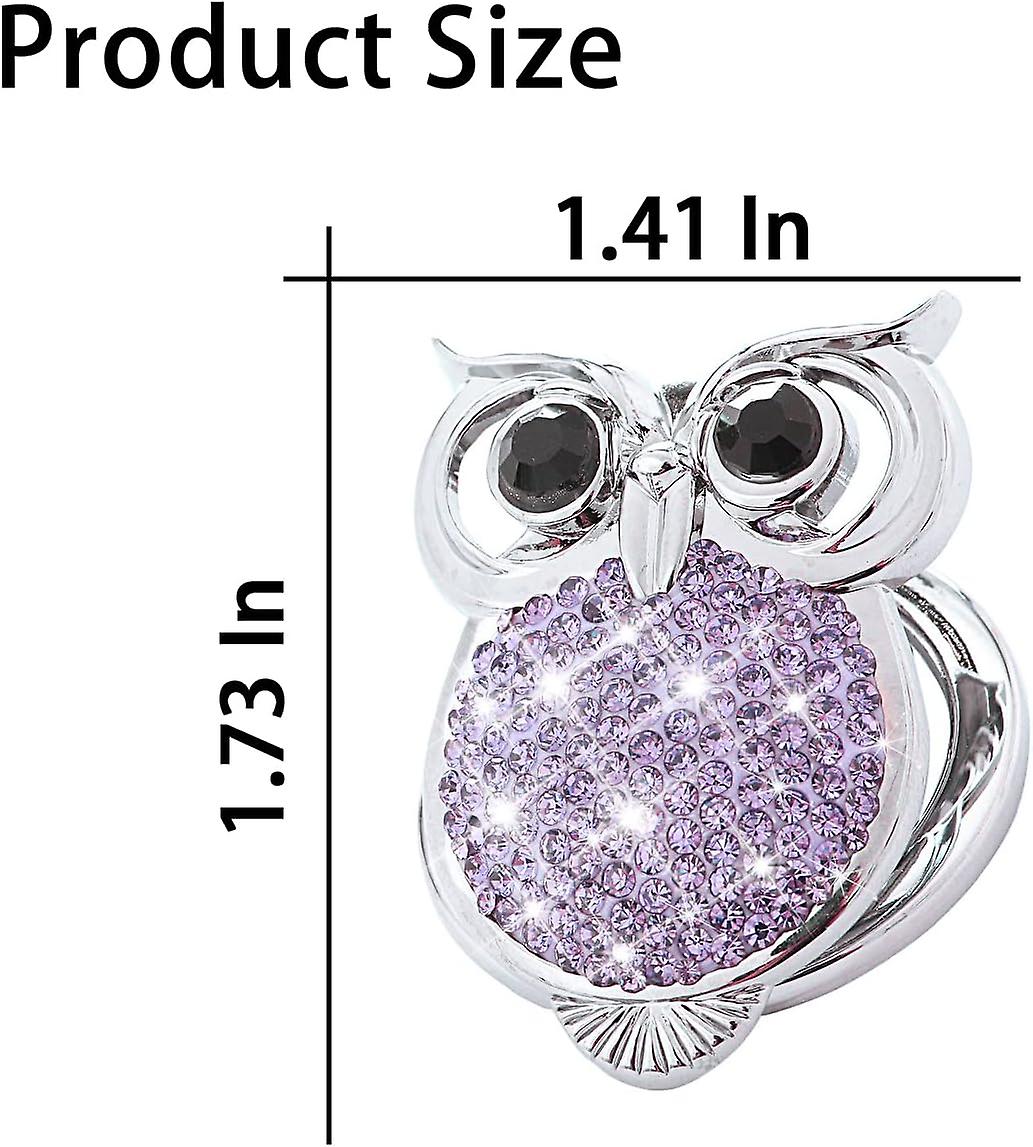 Bling Owl Crystal Car Engine Lgnition Start Stop Button Cover， Diamond Rhinestone Push To Start Button Key Protective Decal (purple)