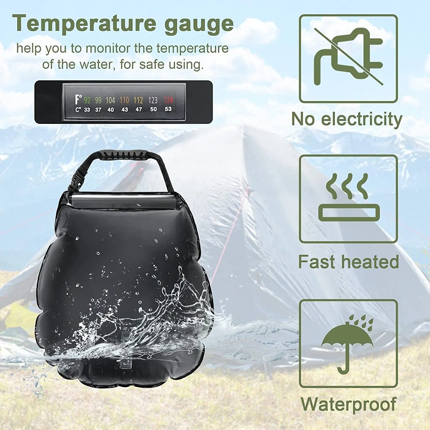 New Camping Solar 20L Shower Bag Portable Shower for Outdoor Camping Hiking Travel Beach