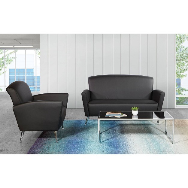 Loveseat With Chrome Legs Dillon Bonded Leather Osp Home Furnishings