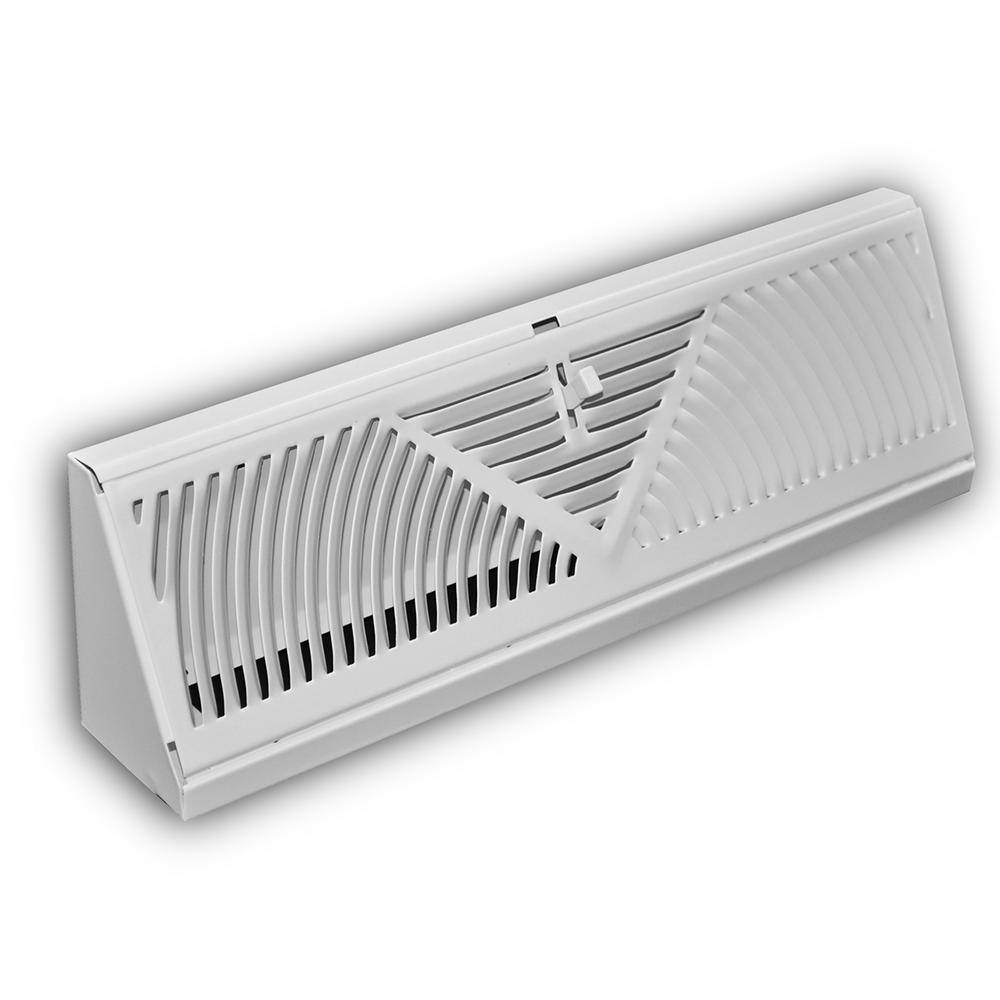 Everbilt 15 in. 3-Way Steel Baseboard Diffuser Supply in White E115SW