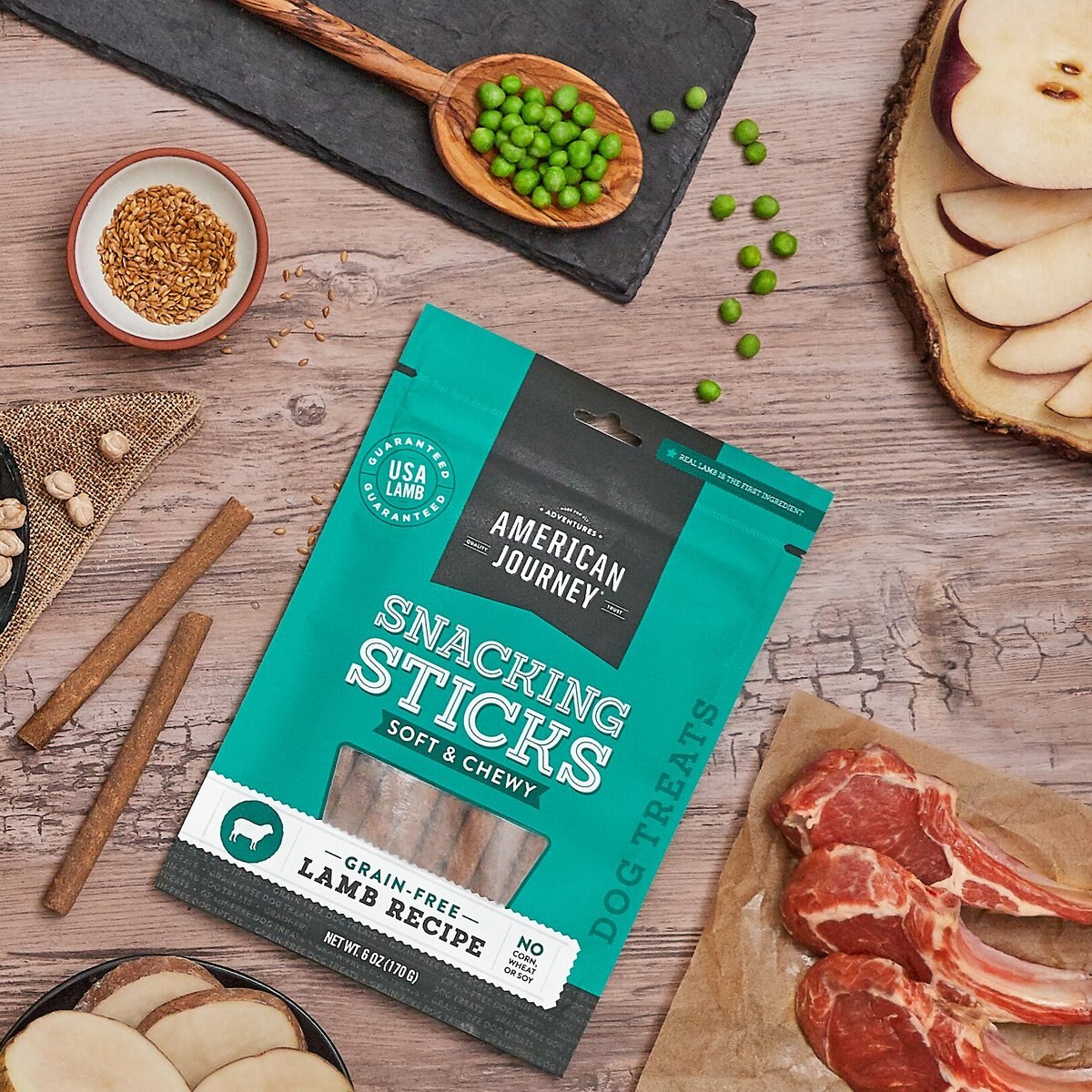 American Journey Lamb Recipe Grain-Free Soft and Chewy Snacking Sticks Dog Treats