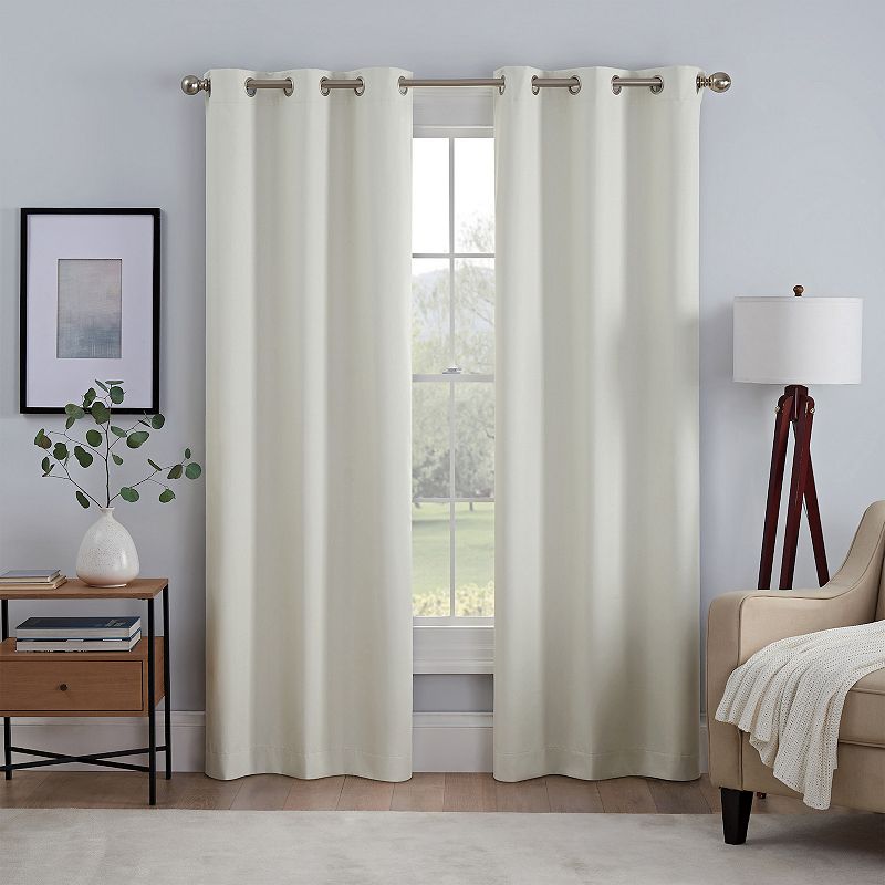 eclipse Khloe 100% Absolute Zero Blackout Solid Textured Thermaback Window Curtain Panel