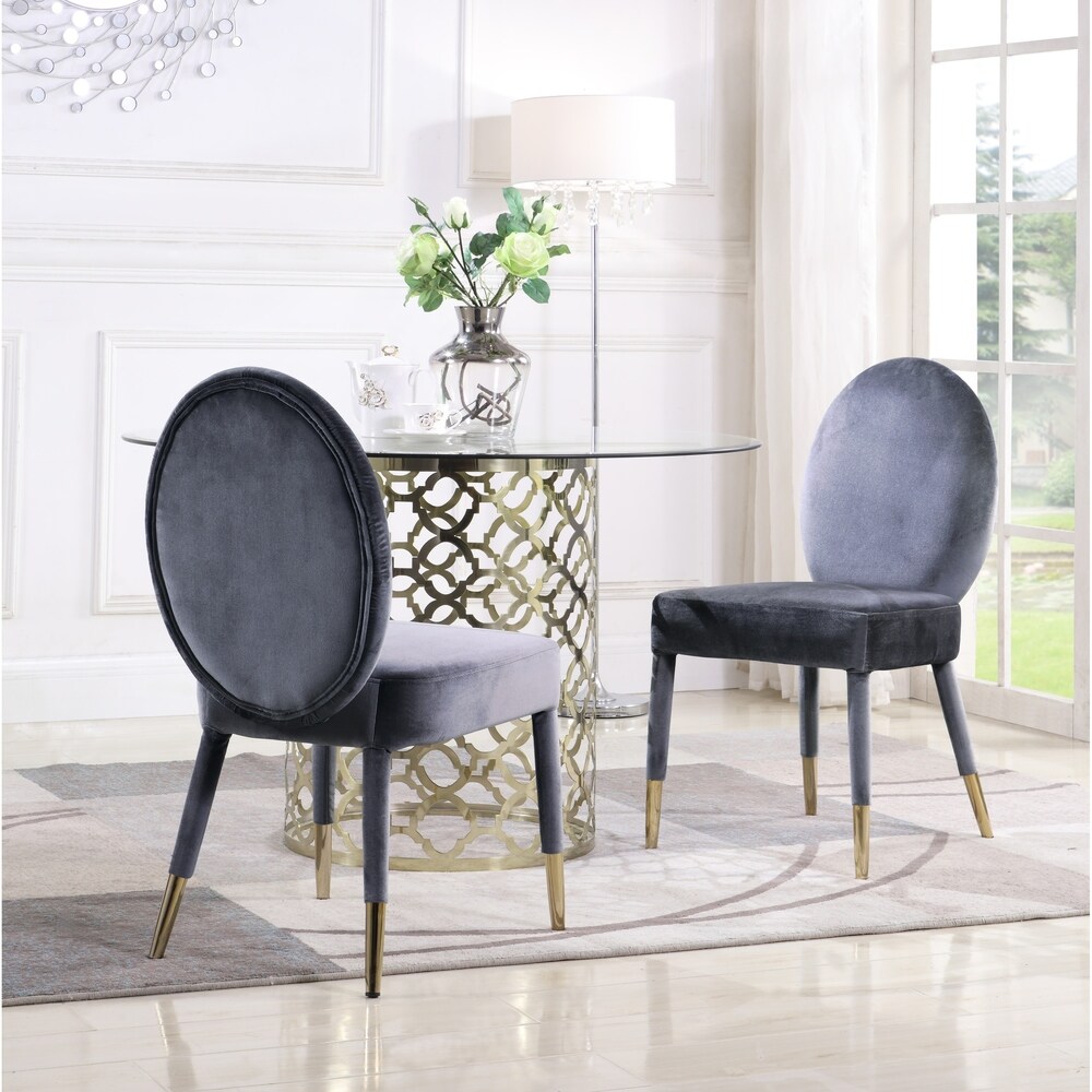 Chic Home Jerett Velvet Dining Chair Oval Back  Set of 2