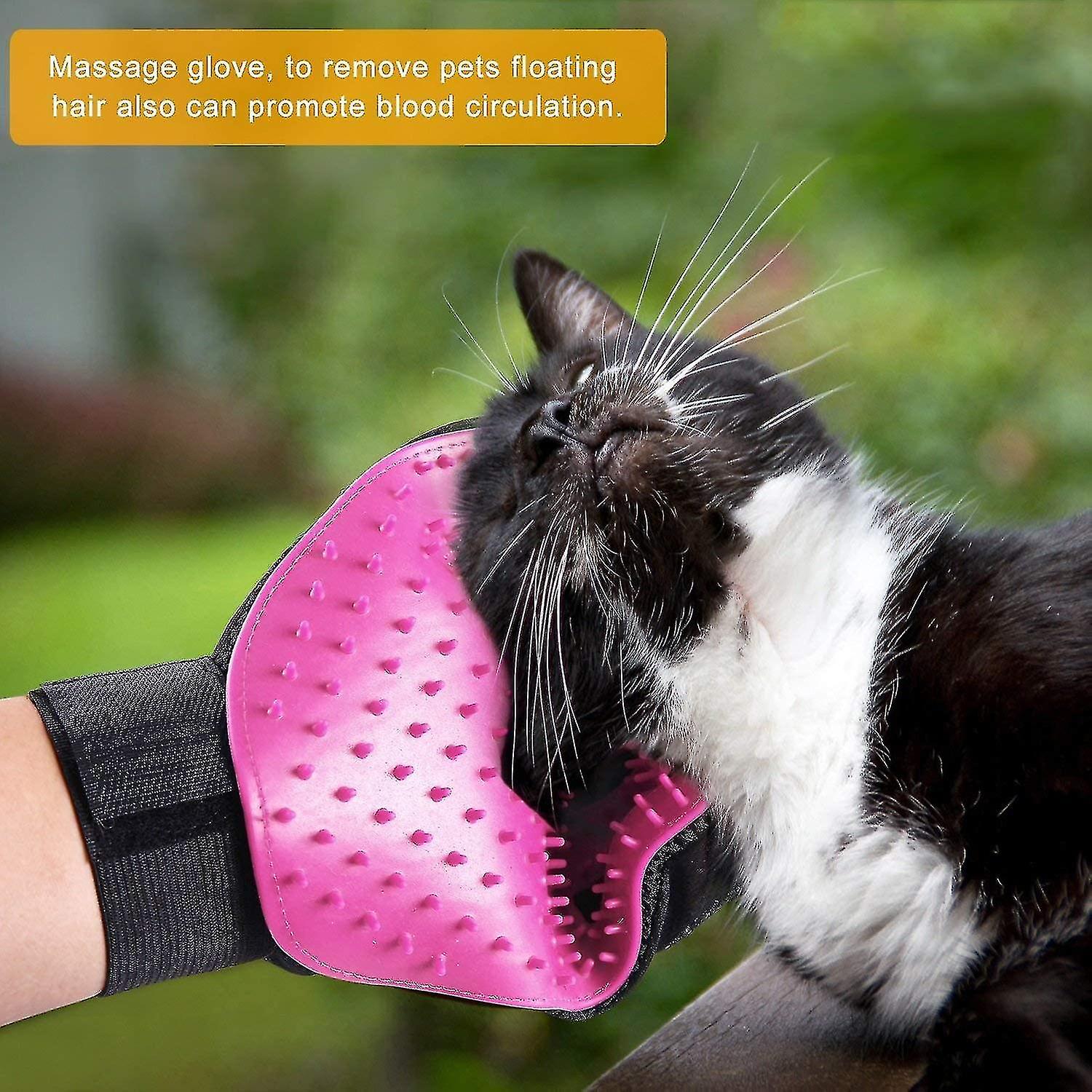 Pet Glove:grooming Tool/pet Hair Remover Mitt With Enhanced Five Finger Designeffective Cat And Dog Hair Remover Mittexcellent Pet Grooming Kit For Pe