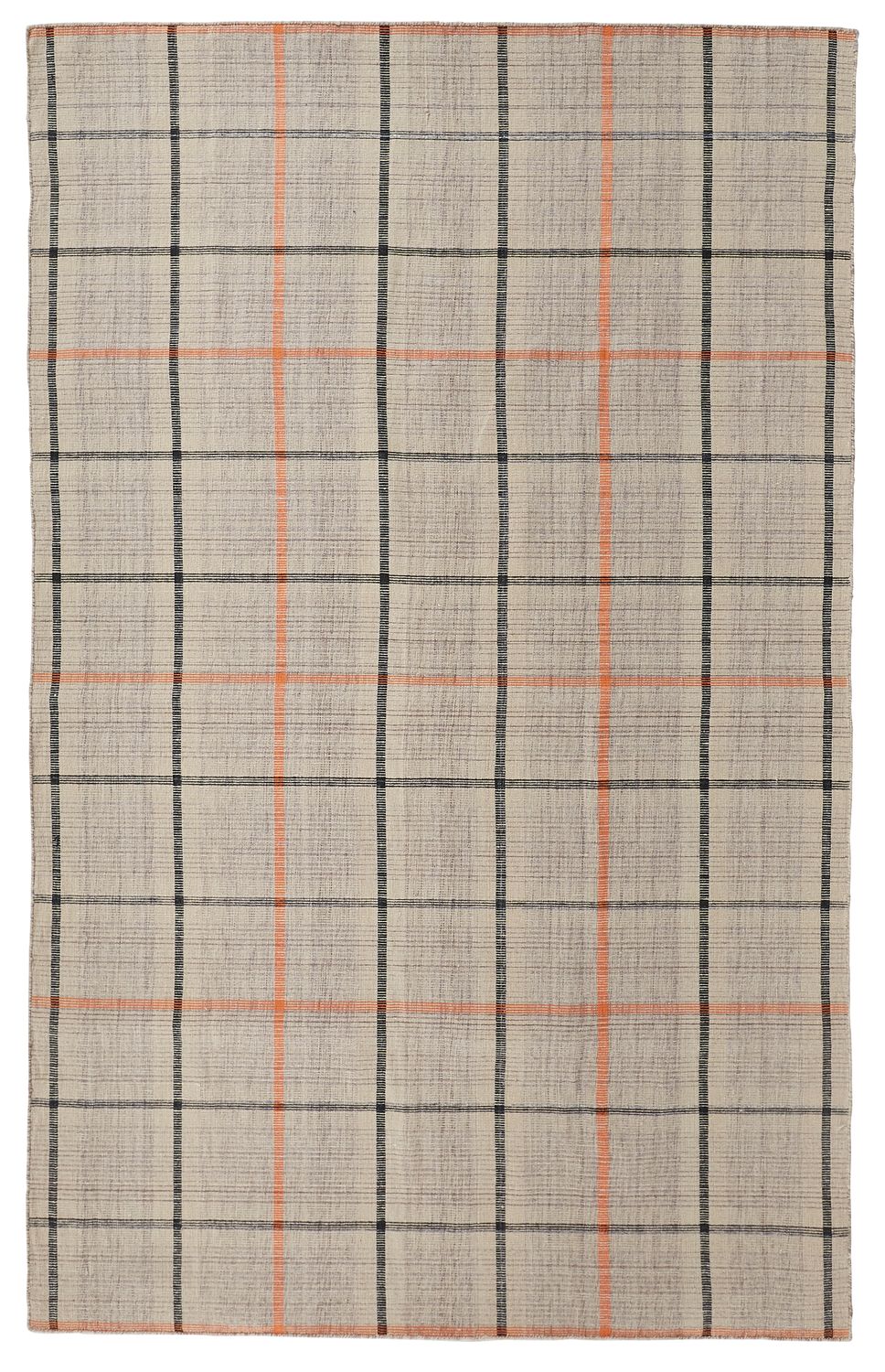 Moya Flatweave Beige and Red Rug by BD Fine