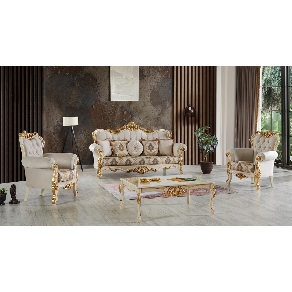 Buse One Sofa Two Chair Traditional Living Room Set