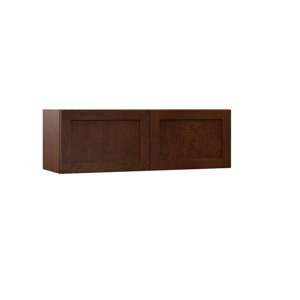 Hampton Bay Designer Series Soleste Assembled 36x12x12 in. Wall Bridge Kitchen Cabinet in Spice W3612-SHSP