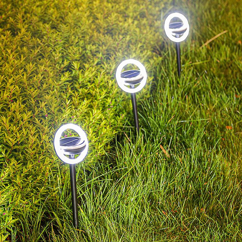 New Light Sensor 12led Plastic Rotating Colorful Garden Patio Ground Plug Solar Lawn Lights