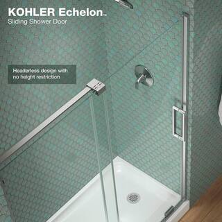 KOHLER Echelon 59.75 in. W x 71.75 in. H Sliding Frameless Shower Door in Bright Polished Silver K-R707621-8L-SHP