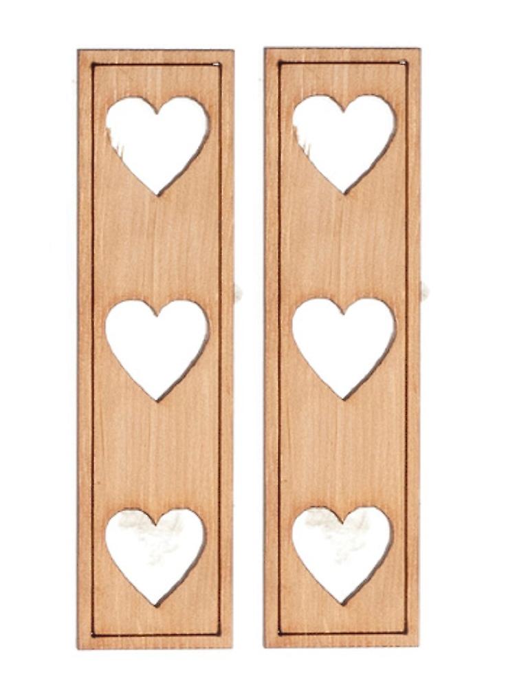 Dolls House Heart Cutout Shutters Wooden 1:12 Scale Laser Cut Window Accessory