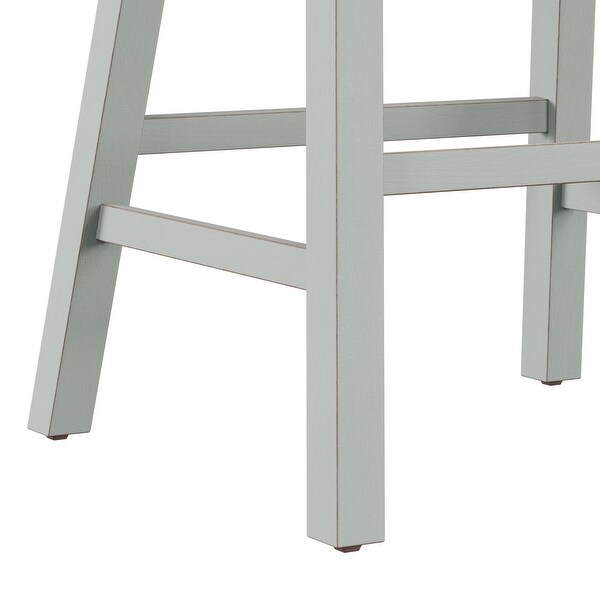 Moreno Wood Backless Counter Height Stool， Distressed Gray